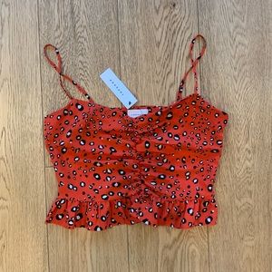 Topshop Leopard Crop Tank